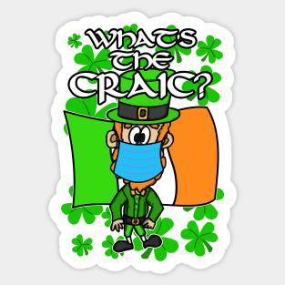 What's The Craic St Patricks Day Leprechaun Irish Sticker